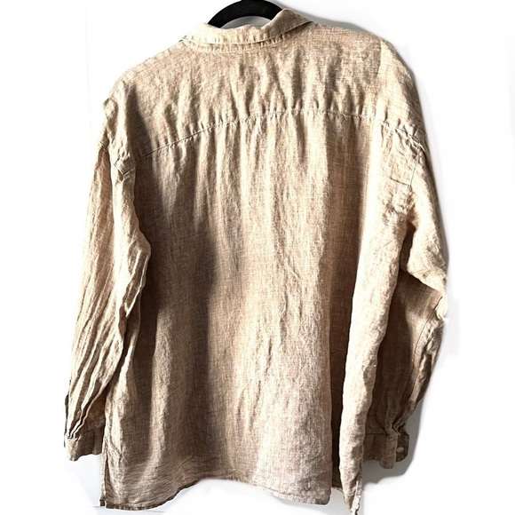 Buff tone linen button down - Picture 3 of 9